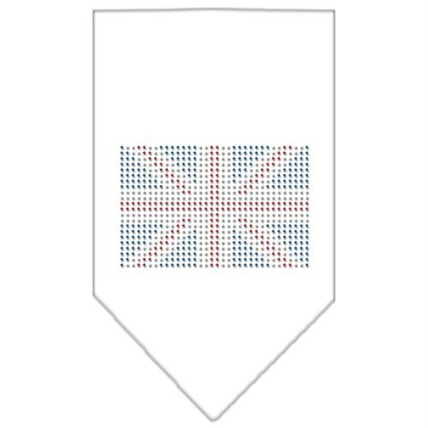 Unconditional Love British Flag Rhinestone Bandana White Small UN813562